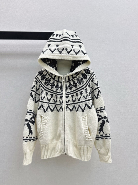 Loro NEW fair isle hooded cardigan