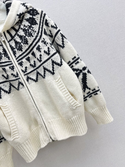 Loro NEW fair isle hooded cardigan