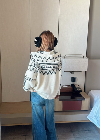Loro NEW fair isle hooded cardigan