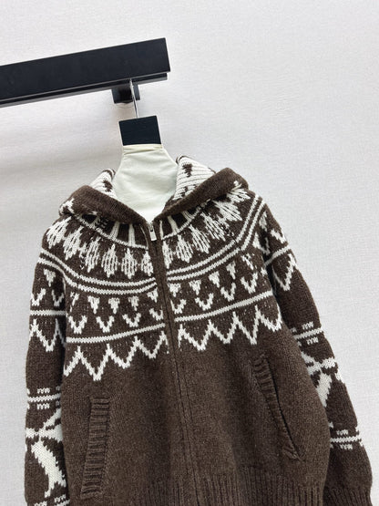 Loro NEW fair isle hooded cardigan