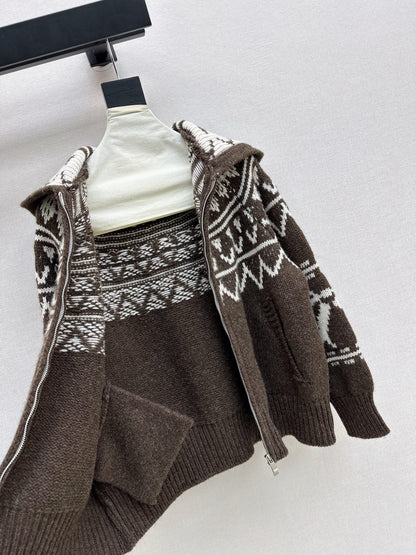 Loro NEW fair isle hooded cardigan