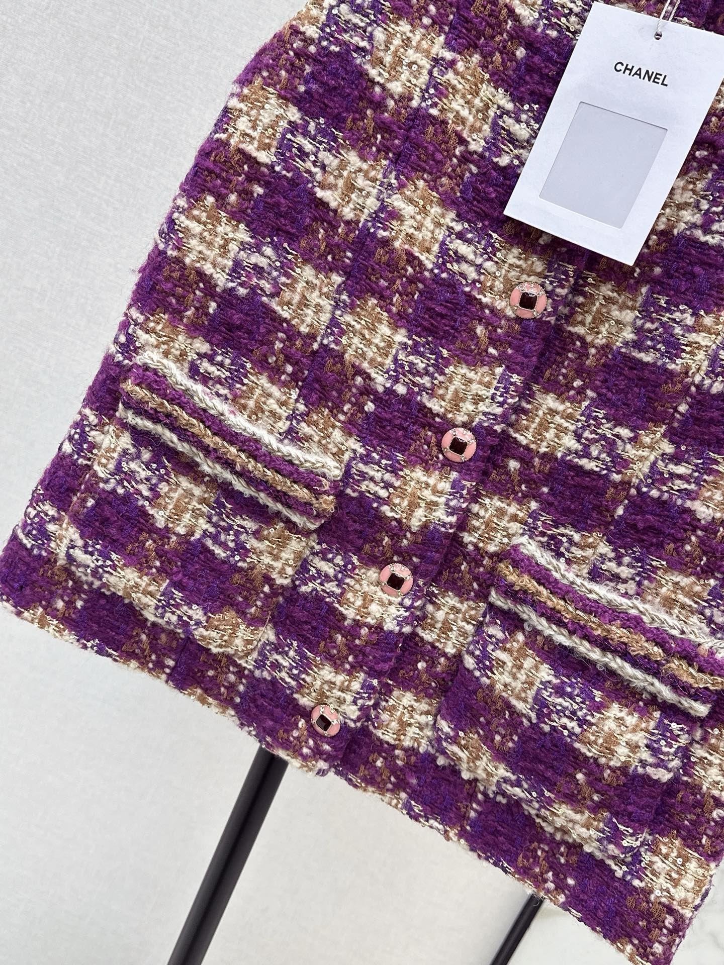 Chan NEW woven plaid vest