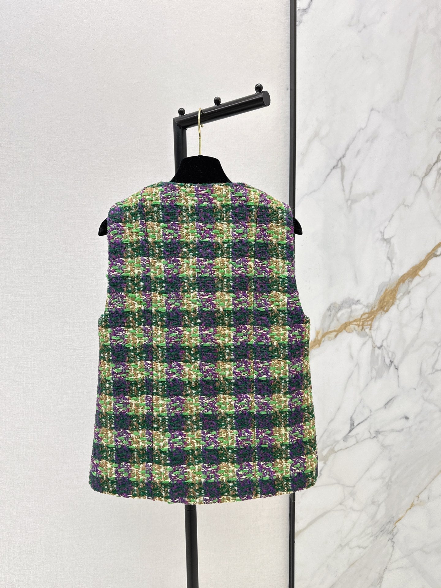 Chan NEW woven plaid vest