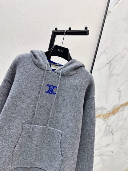 Ce1i NEW Hooded jacquard sweater