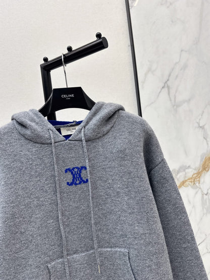 Ce1i NEW Hooded jacquard sweater