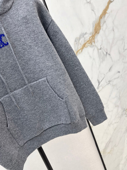Ce1i NEW Hooded jacquard sweater