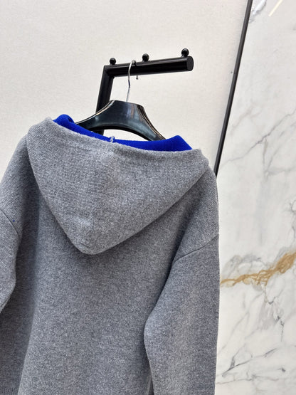 Ce1i NEW Hooded jacquard sweater