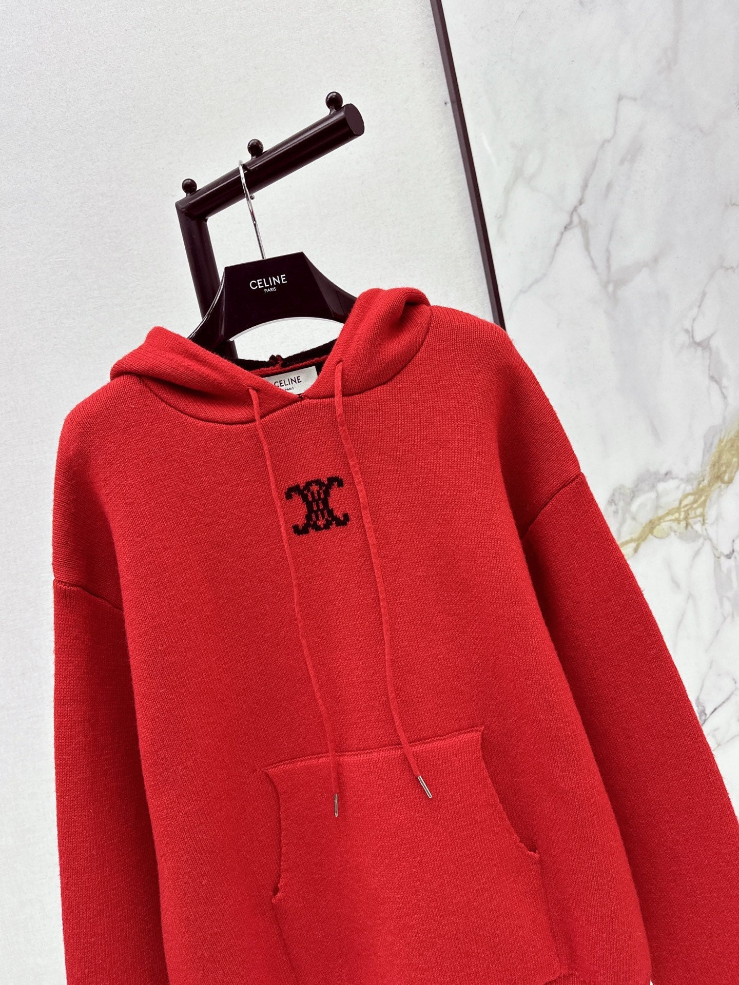 Ce1i NEW Hooded jacquard sweater