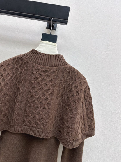Chan NEW Knitted cape sweater set