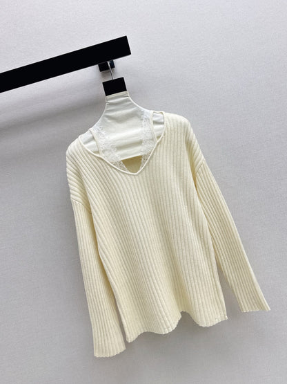 Es NEW lace patchwork sweater