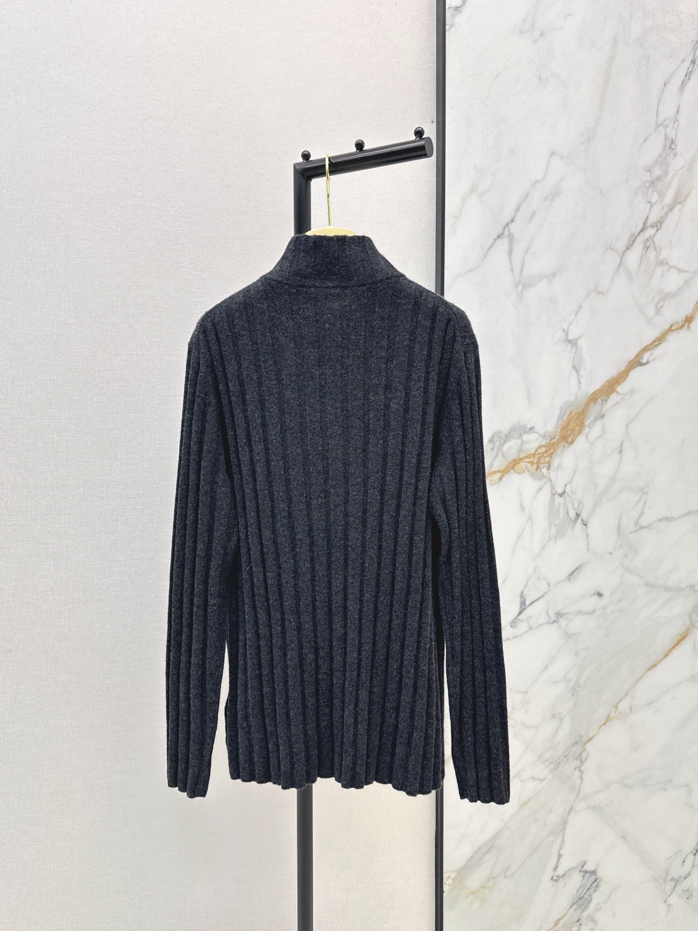 Miu NEW Zippered Ribbed Cashmere Cardigan