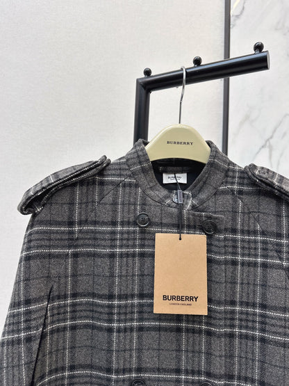 Bur NEW plaid cape coat