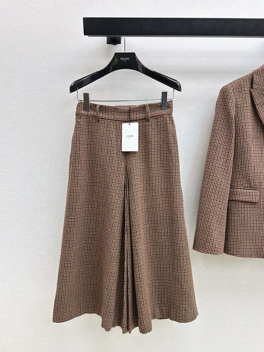 Ce1i NEW plaid high-waisted skirt pants