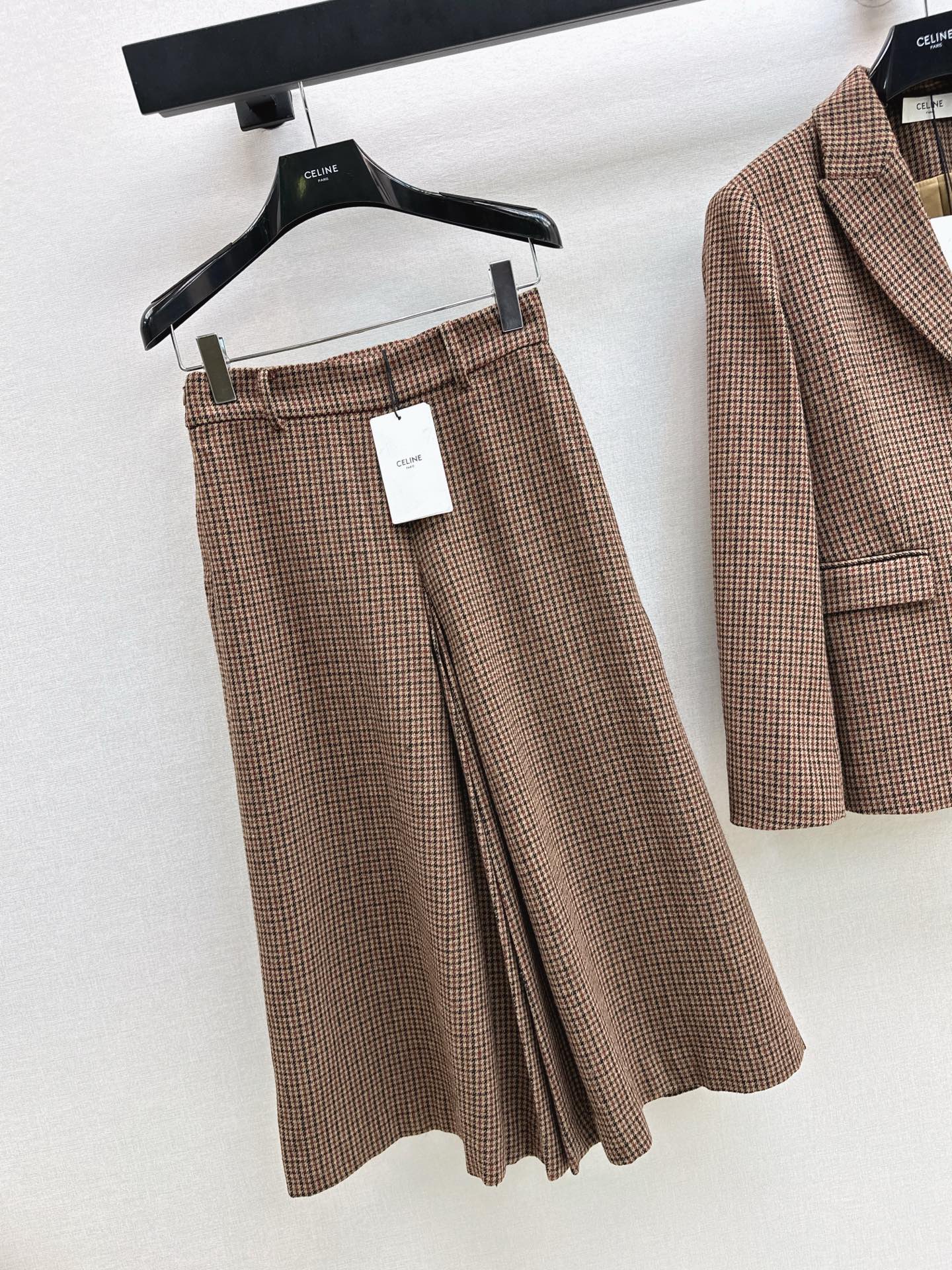 Ce1i NEW plaid high-waisted skirt pants