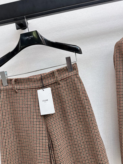 Ce1i NEW plaid high-waisted skirt pants