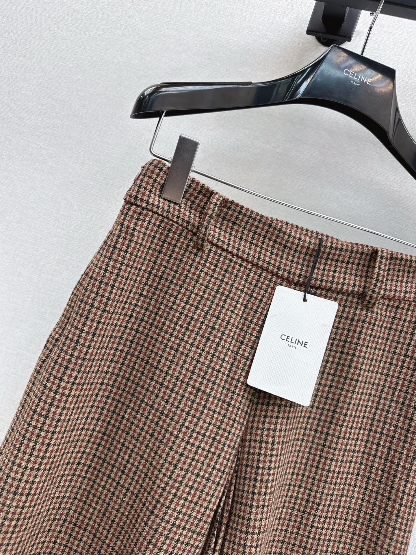Ce1i NEW plaid high-waisted skirt pants
