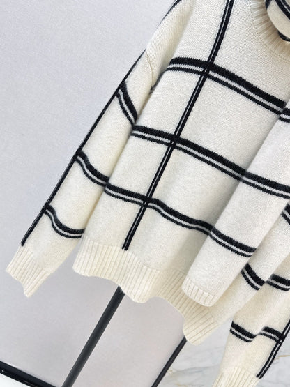 Brun NEW striped sweater + scarf