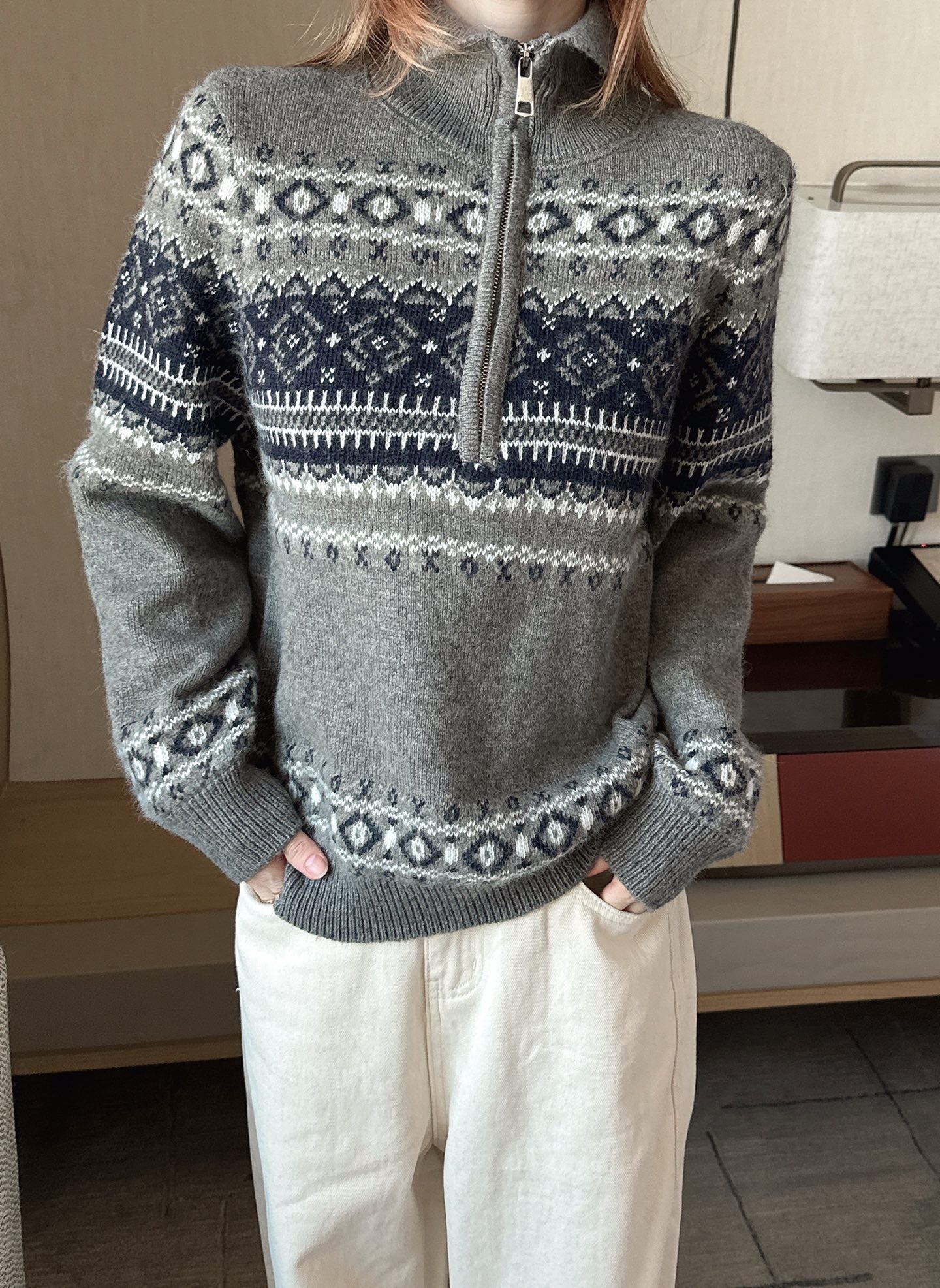 Loro NEW fair Isle zipper sweater