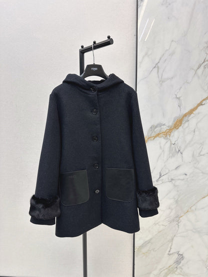 Fend NEW Detachable hooded overcoats