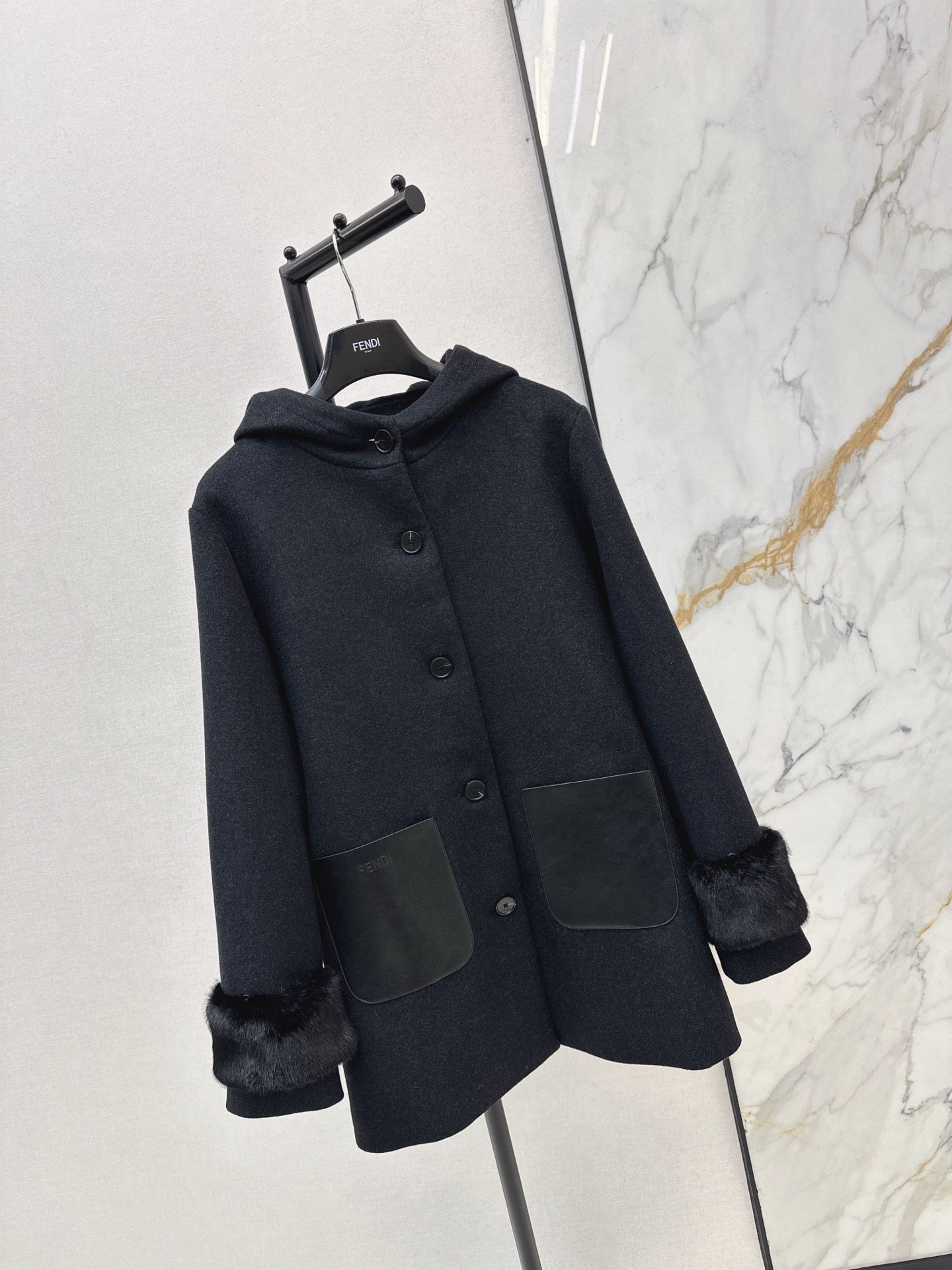 Fend NEW Detachable hooded overcoats
