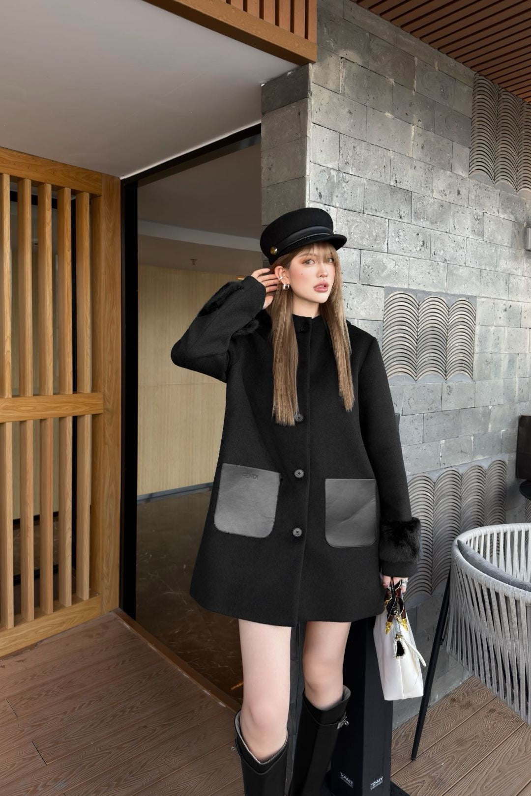 Fend NEW Detachable hooded overcoats