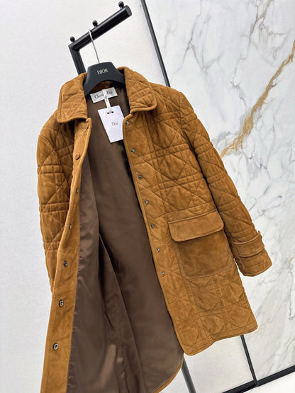 CD NEW Suede padded long coat