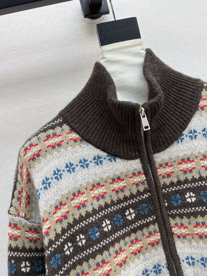 Loro NEW fair Isle knitted cardigan