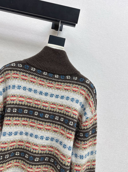 Loro NEW fair Isle knitted cardigan