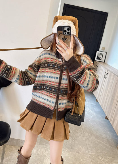 Loro NEW fair Isle knitted cardigan