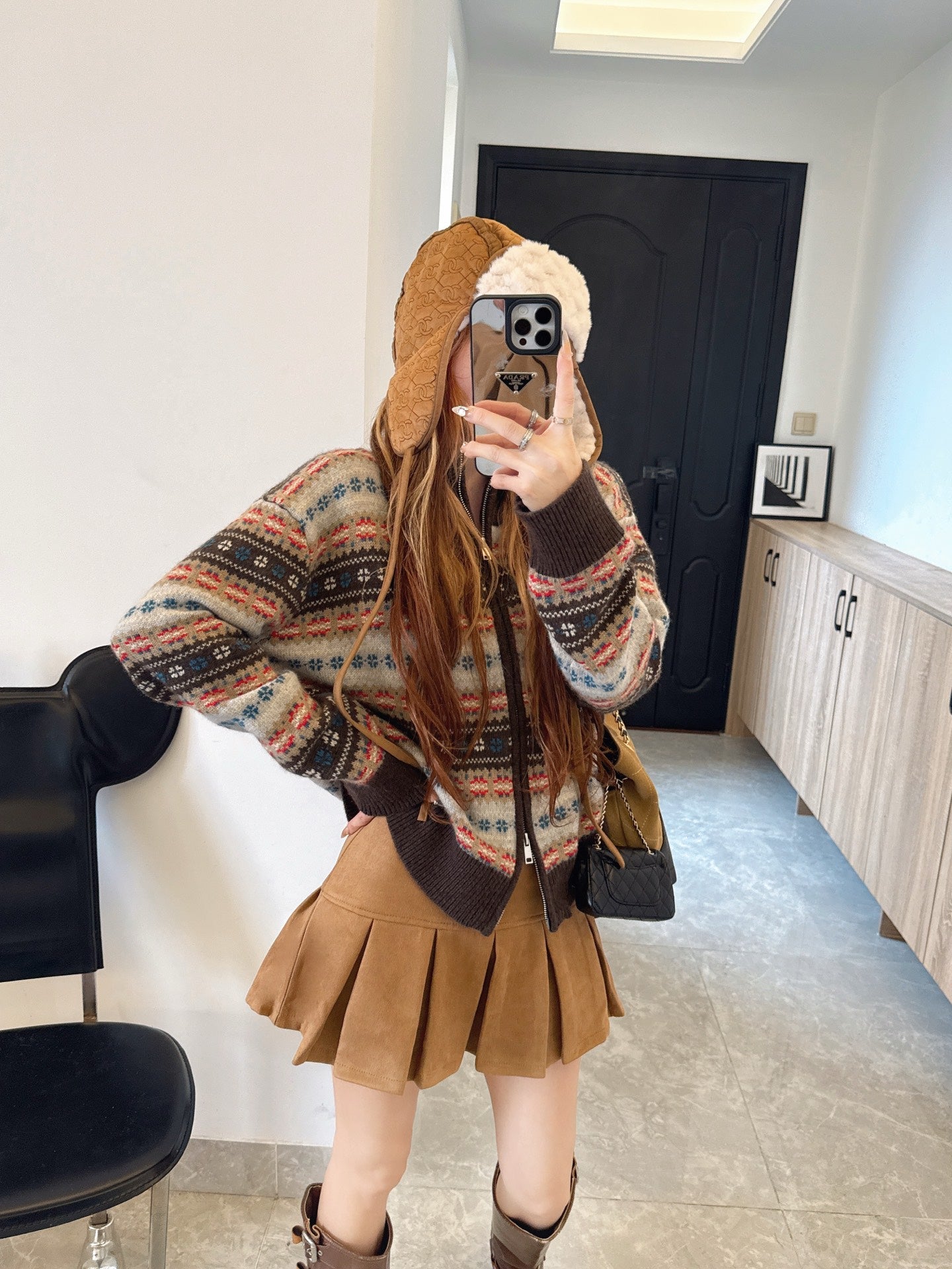 Loro NEW fair Isle knitted cardigan