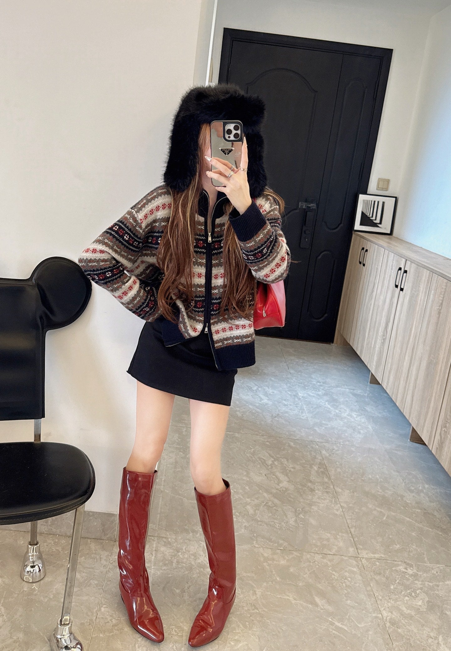 Loro NEW fair Isle knitted cardigan