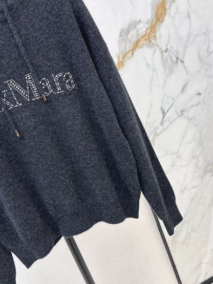 Max NEW rhinestone hooded sweater