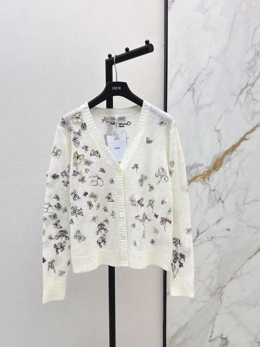 CD NEW embroidered knitted cardigan