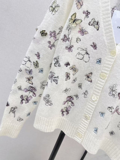 CD NEW embroidered knitted cardigan