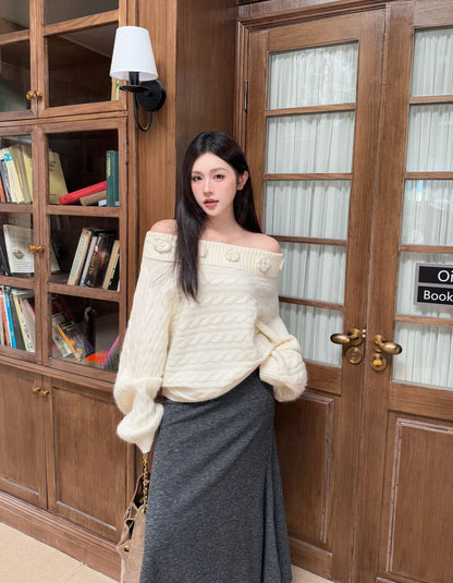 Chan NEW Off-shoulder sweater