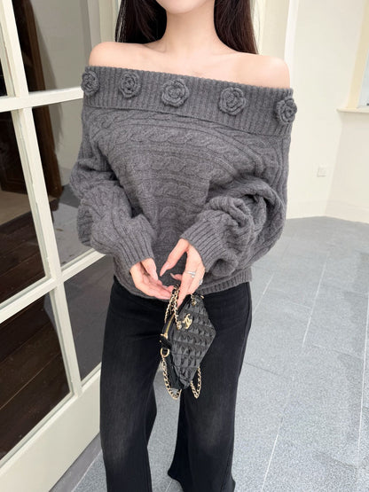 Chan NEW Off-shoulder sweater