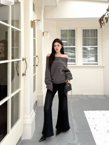 Chan NEW Off-shoulder sweater