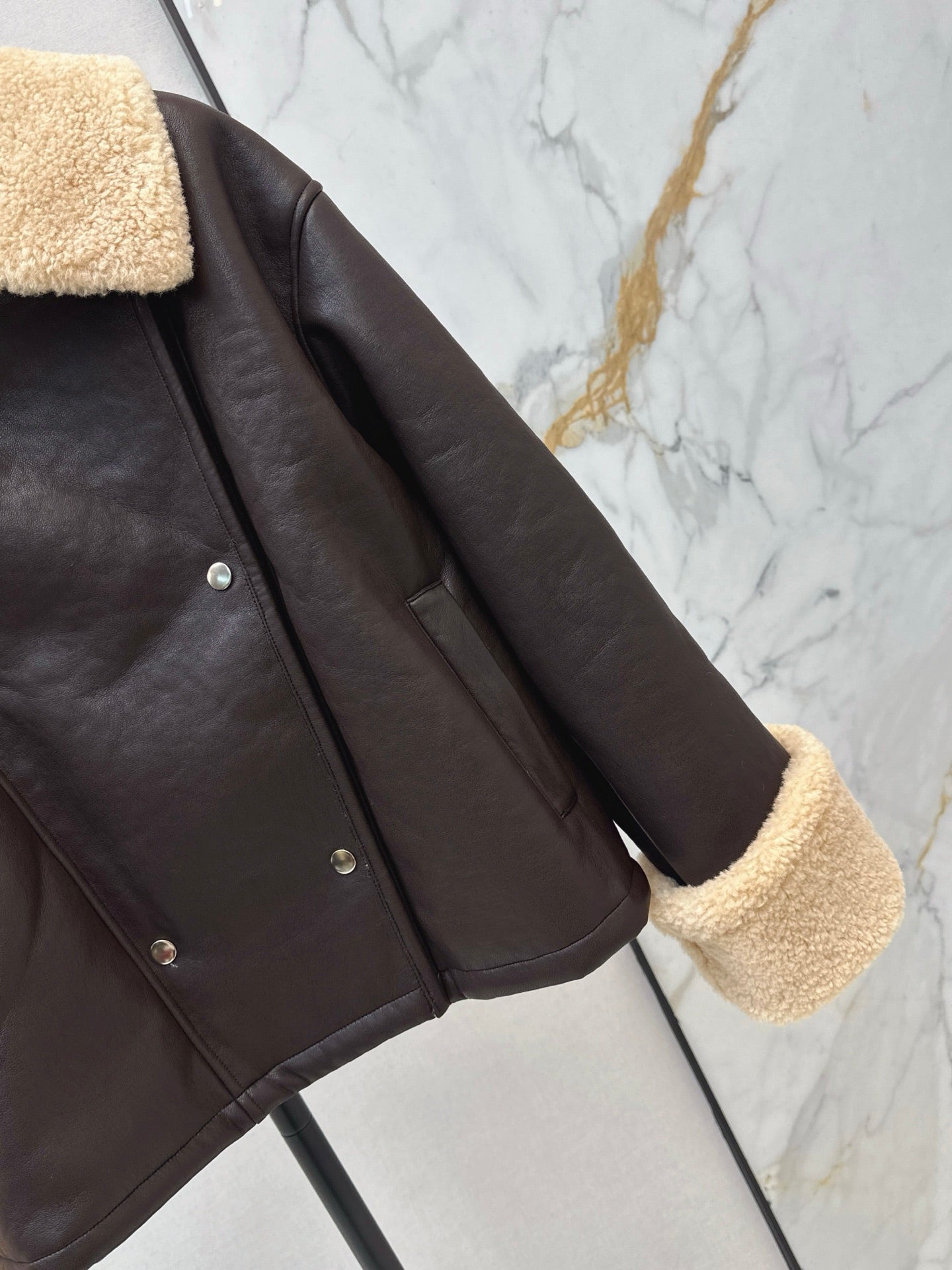 Loe NEW lamb fleece biker