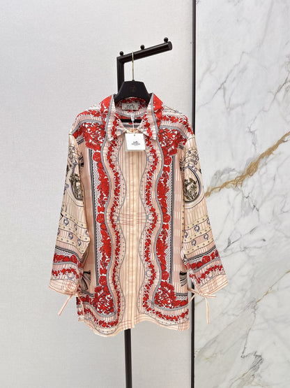 Herm NEW printed silk shirt