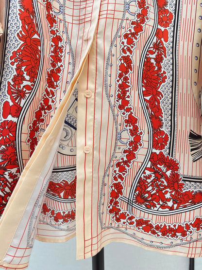 Herm NEW printed silk shirt