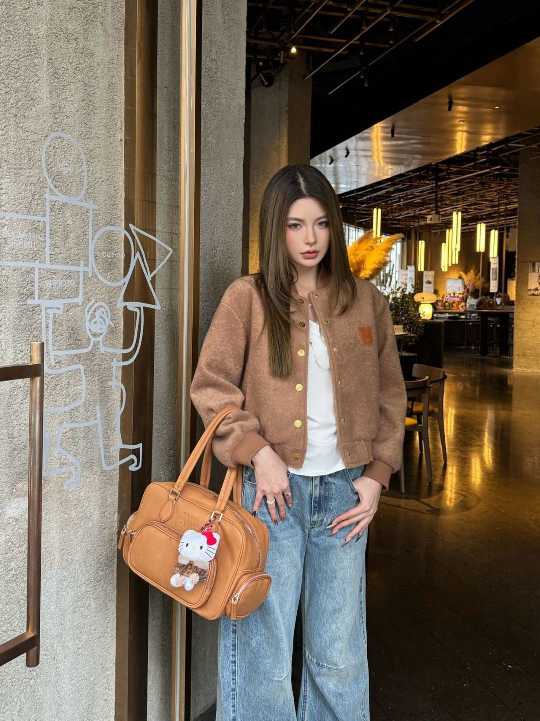 Loe NEW woolen baseball jacket