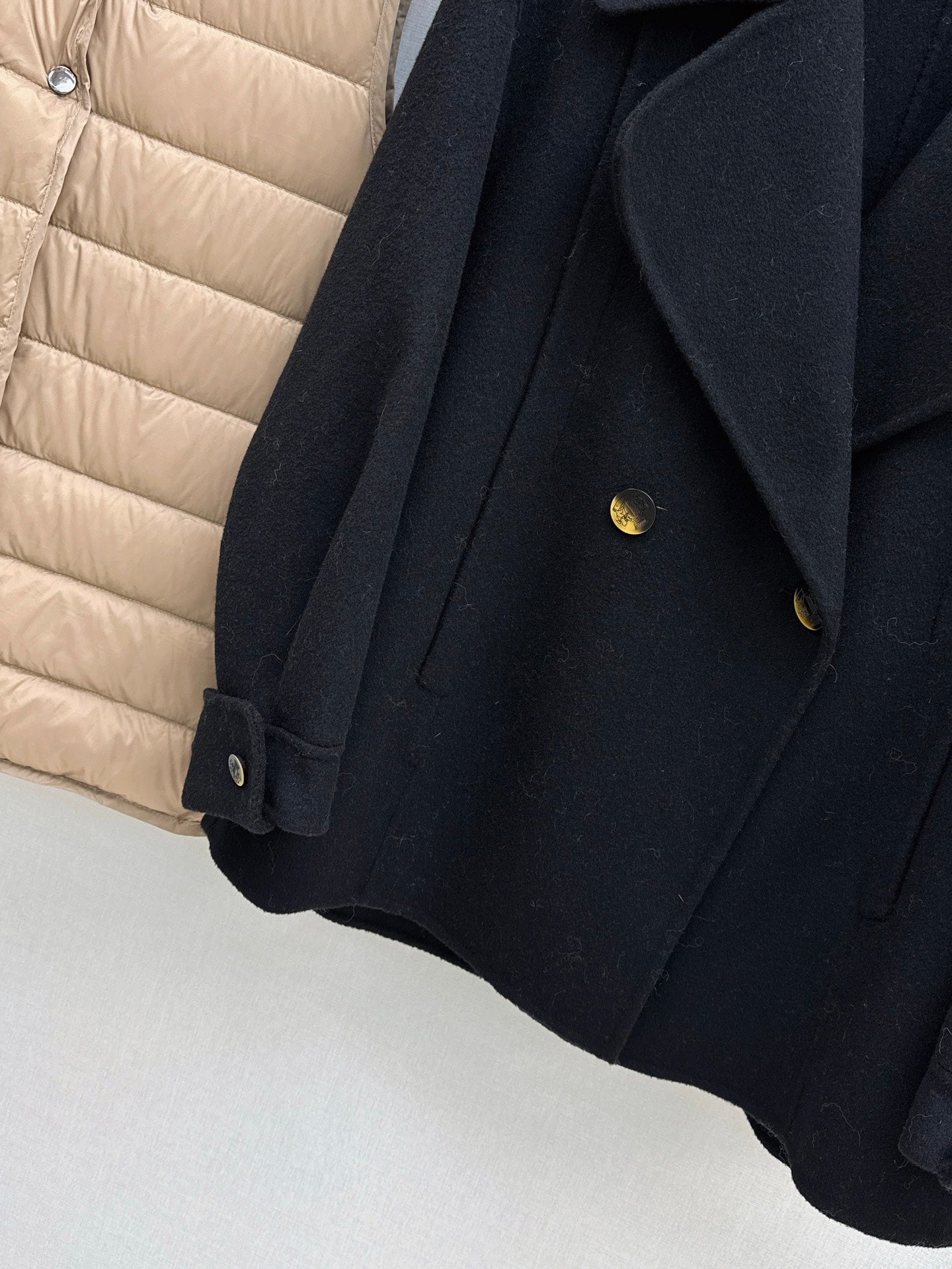 Max NEW hooded down vest+woolen jacket