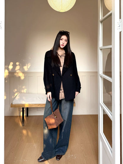 Max NEW hooded down vest+woolen jacket