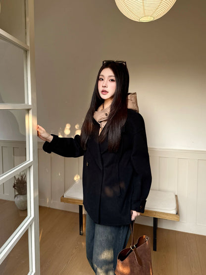 Max NEW hooded down vest+woolen jacket