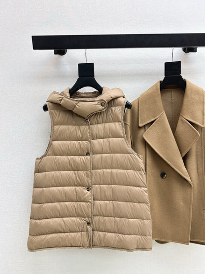 Max NEW hooded down vest+woolen jacket