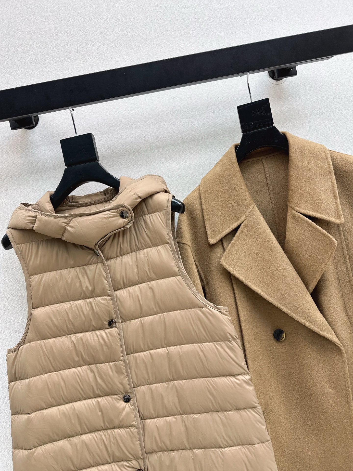 Max NEW hooded down vest+woolen jacket