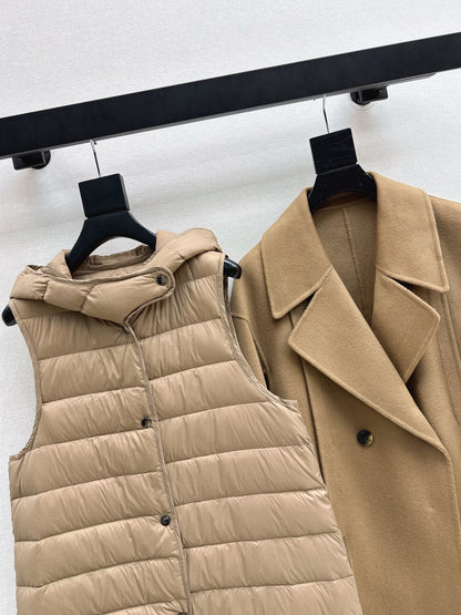 Max NEW hooded down vest+woolen jacket