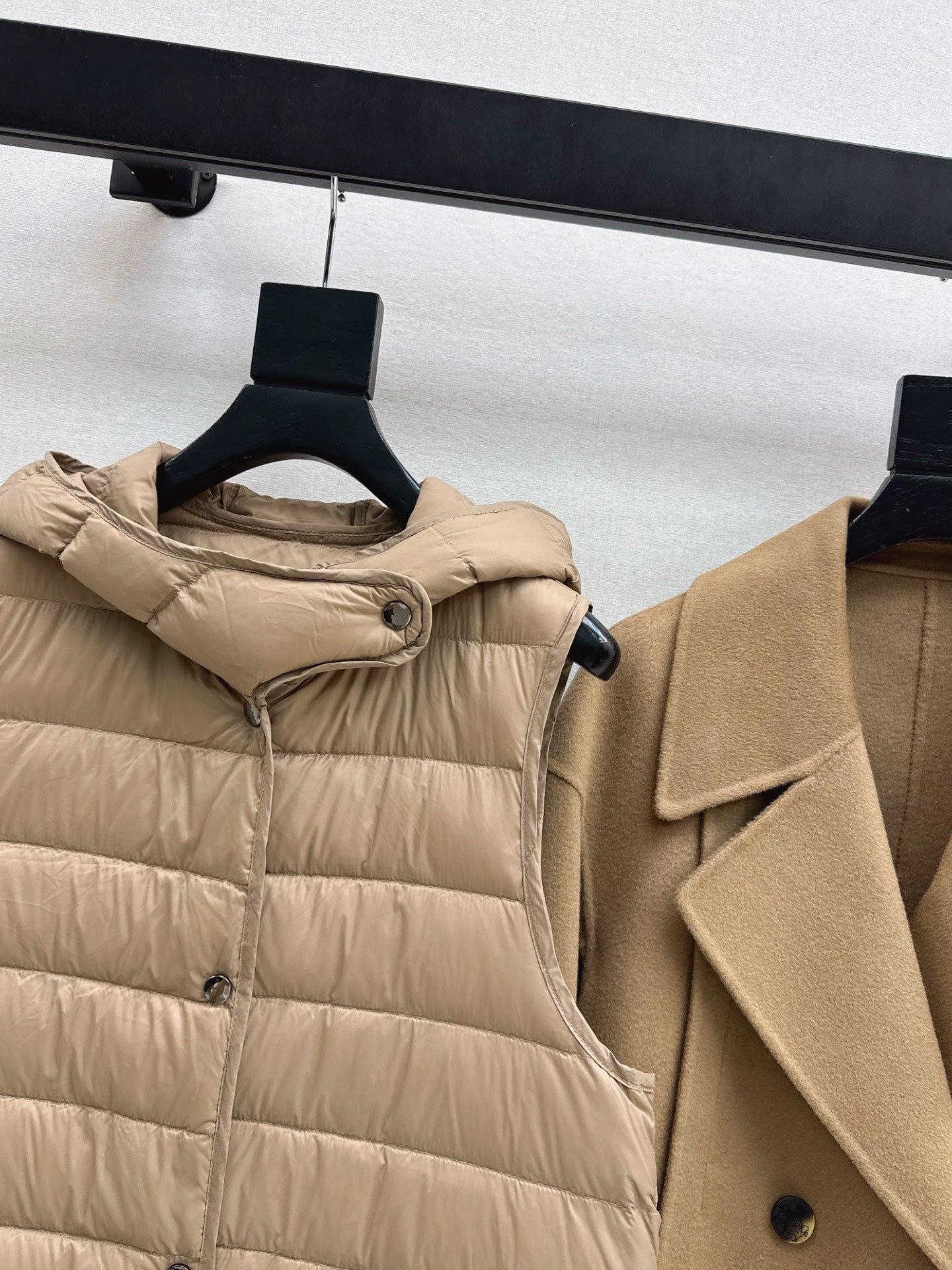 Max NEW hooded down vest+woolen jacket