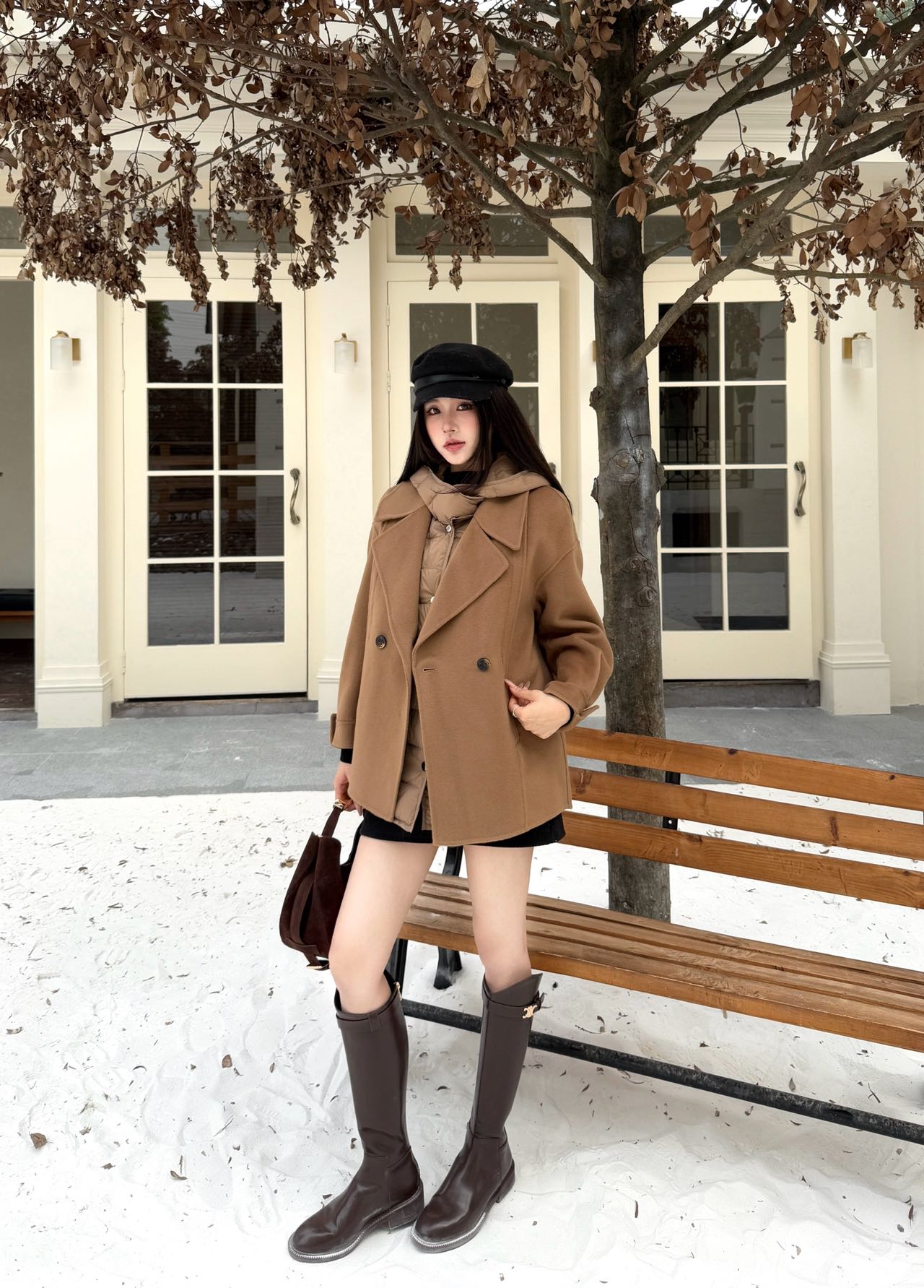 Max NEW hooded down vest+woolen jacket