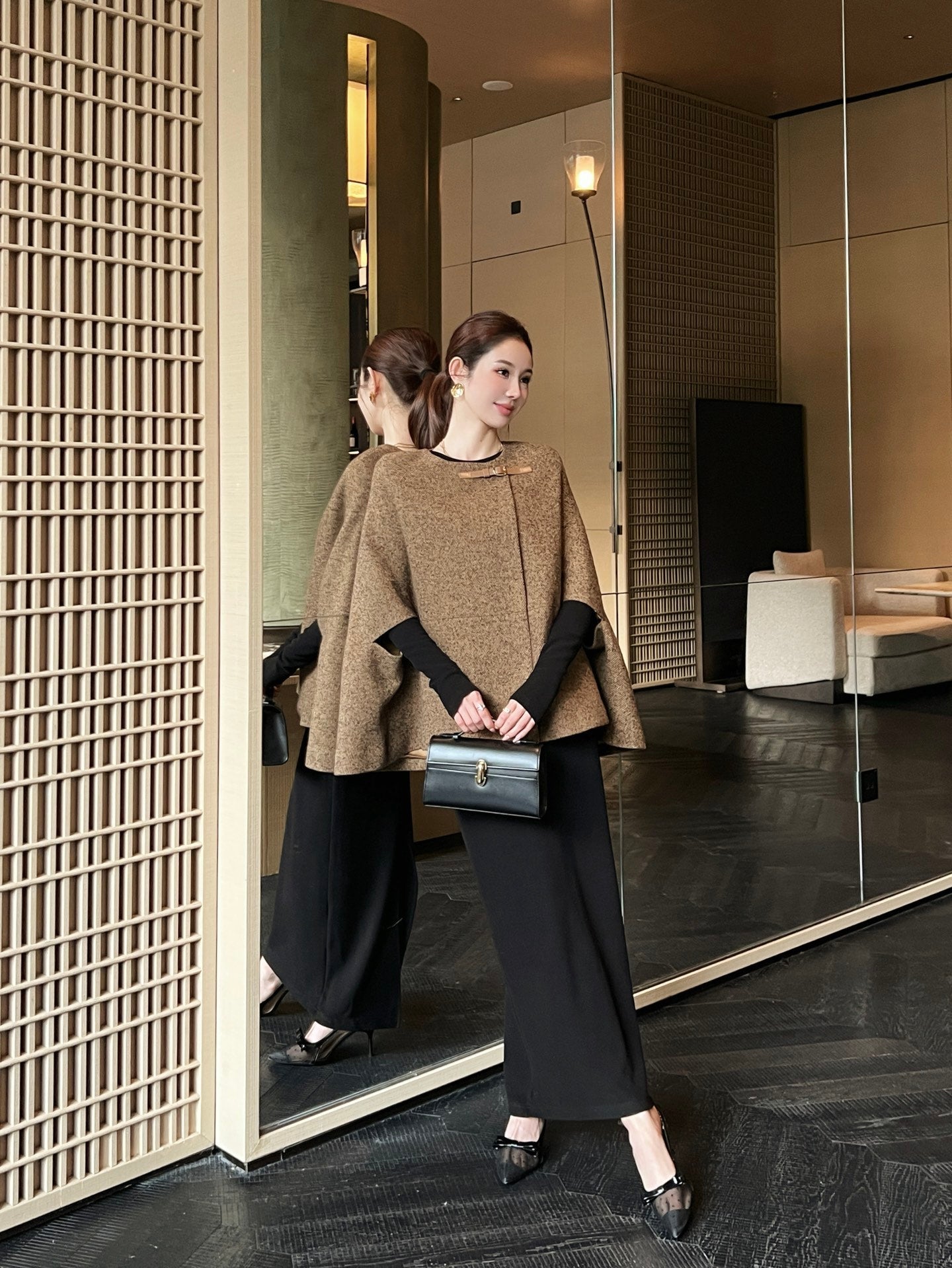 Loro NEW tweed cape coats